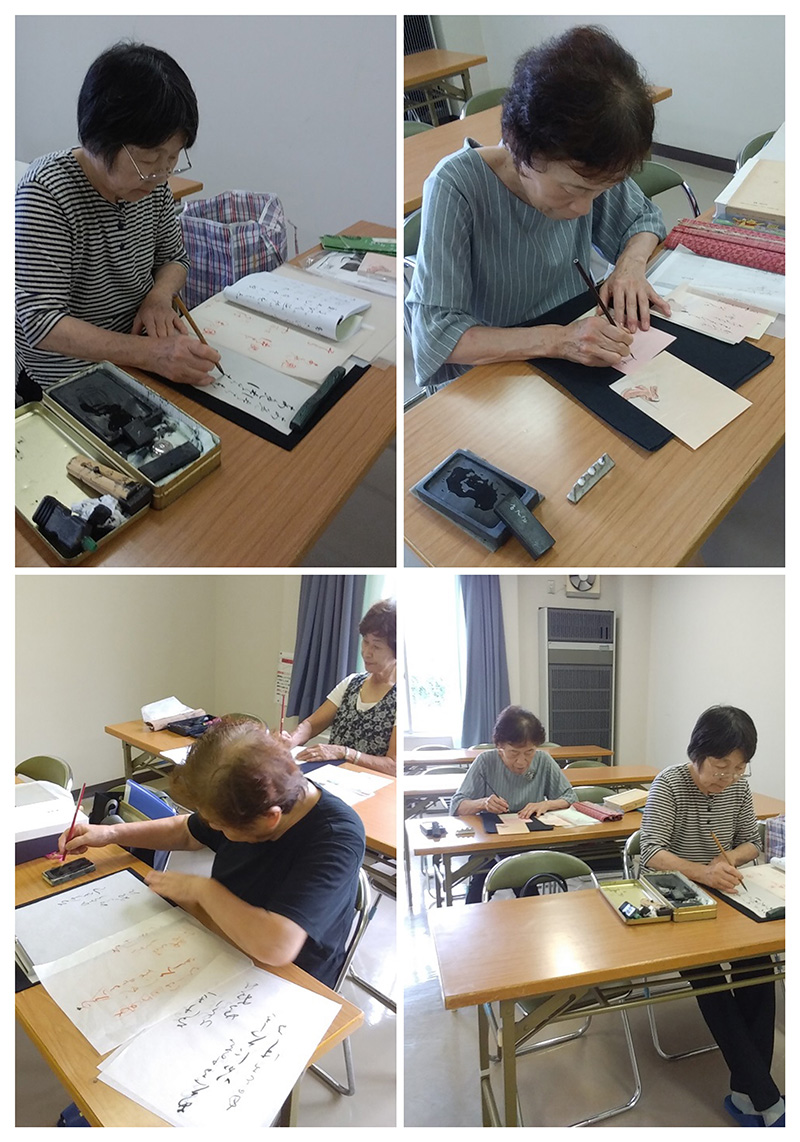毛筆と硬筆を使ったお稽古